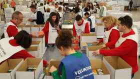 Voluntarios de la campaña de recogida de alimentos 'El gran recapte'.