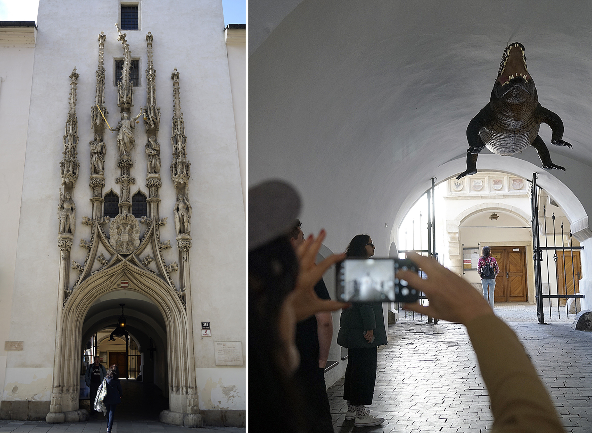 Fachada del viejo ayuntamiento de Brno y del famoso dragón de la ciudad / YOLANDA CARDO - CG