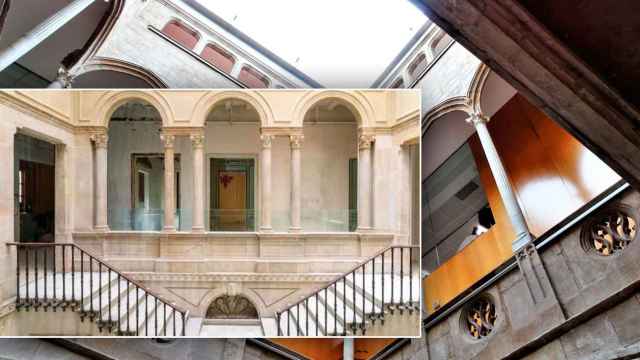 Imagen de la escalinata de la Casa Gralla en Barcelona con el claustro, situado en la sede de Prosegur de L'Hospitalet / CG