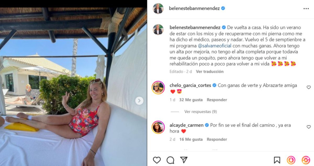 Publicación de Belén Esteban en Instagram / @belenestebanmenendez