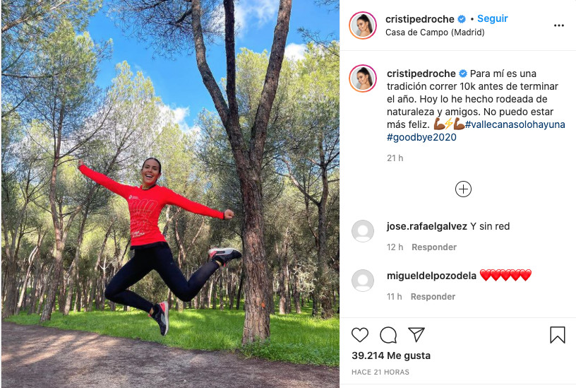 Publicación de Cristina Pedroche tras la carrera / INSTAGRAM