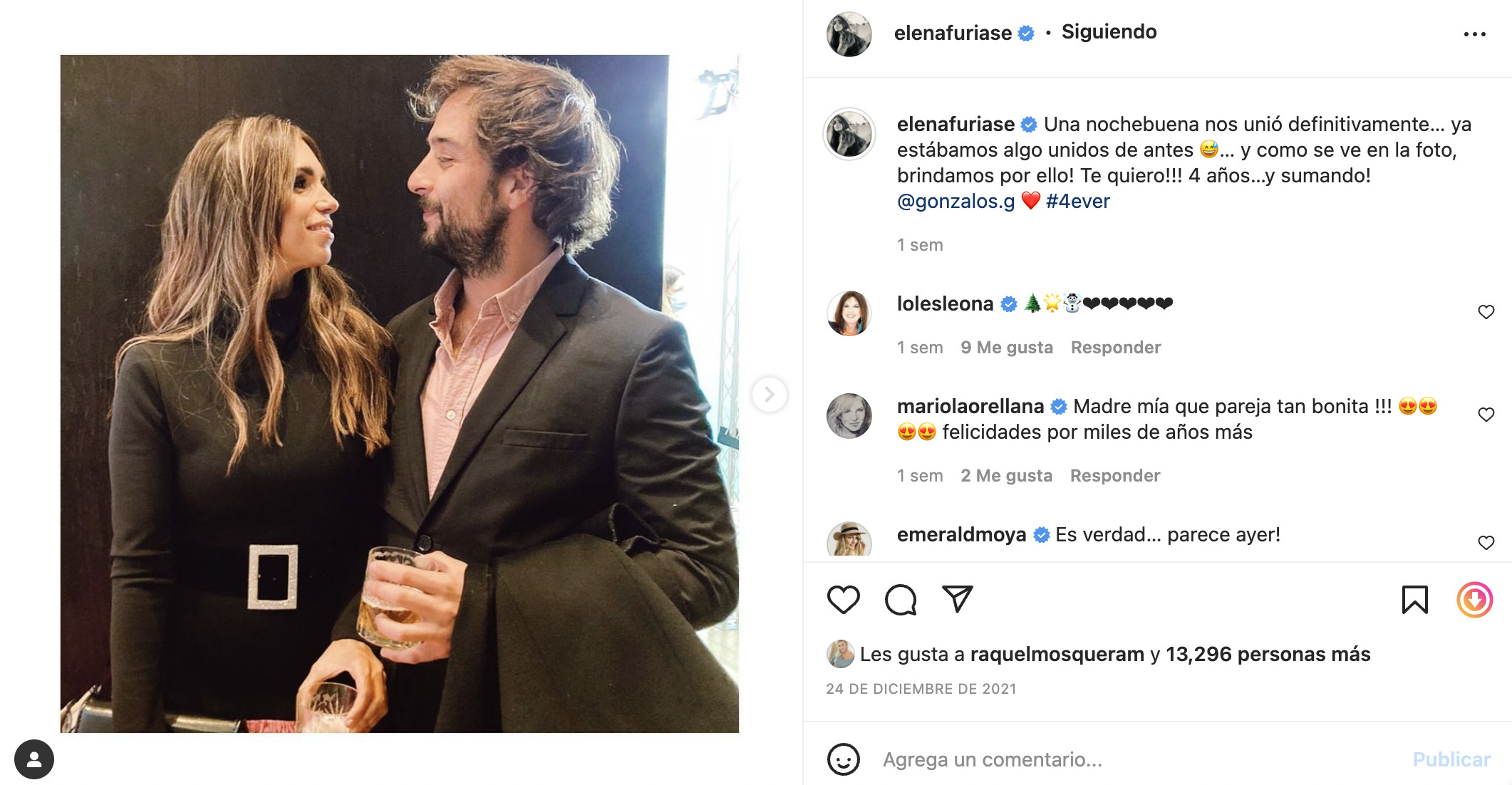 Publicación de Elena Furiase en Instagram / @elenafuriase