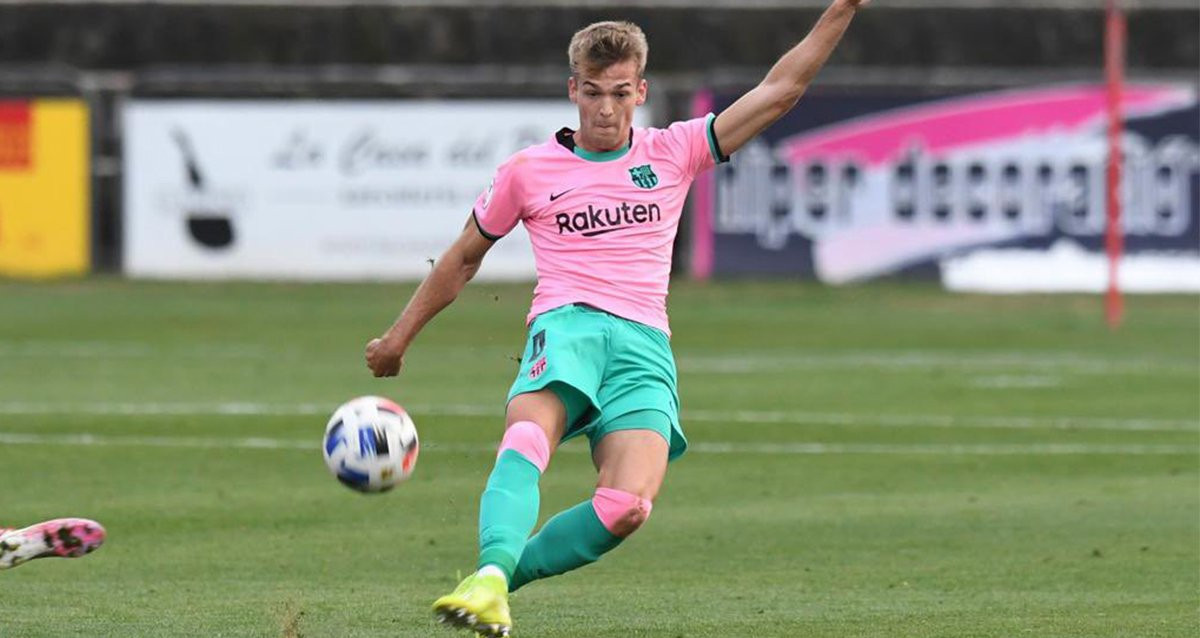 Nicolás González en una acción con el Barça B frente al Llagostera / FC Barcelona