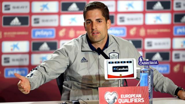 Robert Moreno en la rueda de prensa previa al choque contra Rumanía / EFE