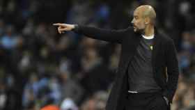 Pep Guardiola en un partido del Manchester City / EFE