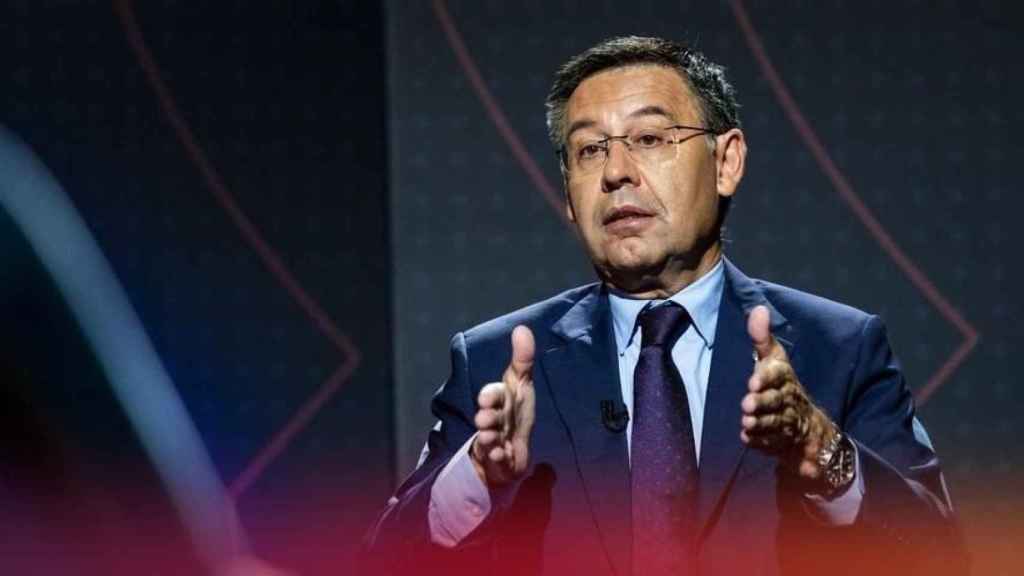 Bartomeu, durante la entrevista con Barça TV / FCB