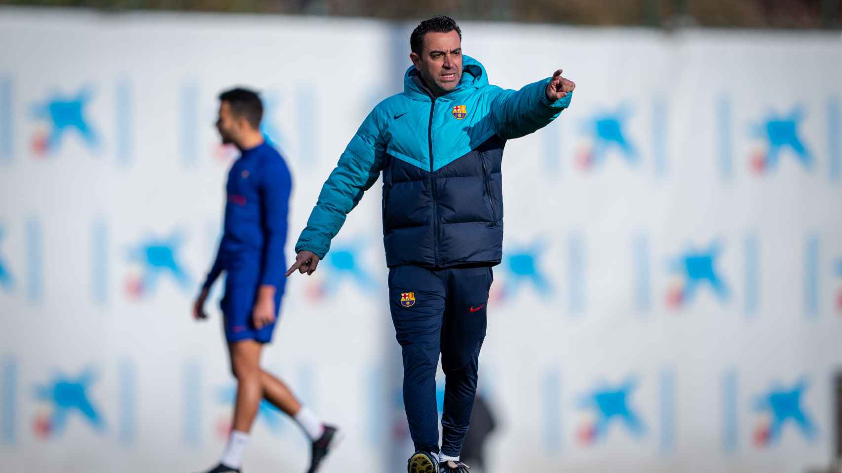 Xavi Hernández, durante el entrenamiento previo al Almería Barça / FCB