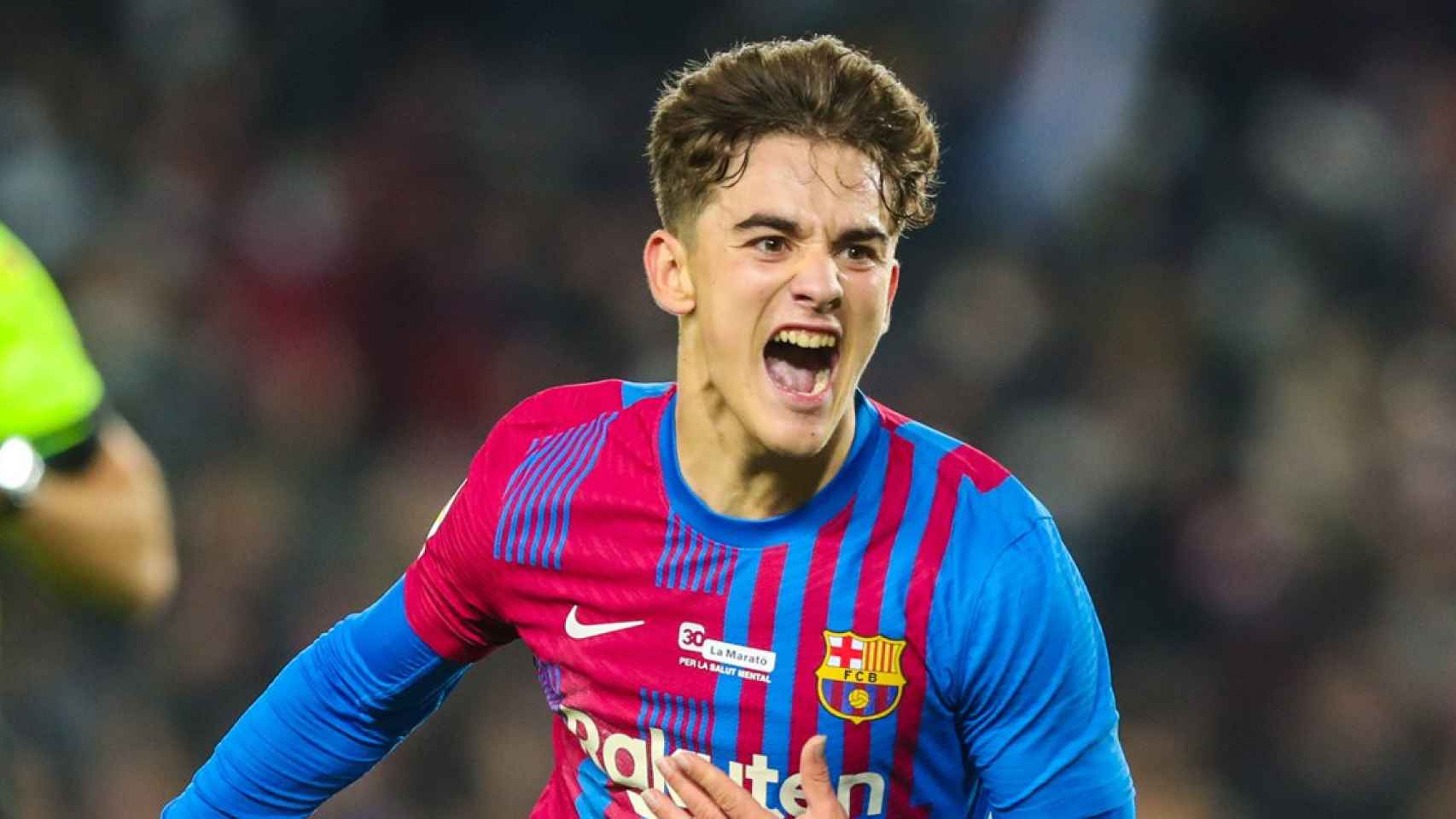 La euforia de Gavi al anotar su primer gol con el Barça / FCB