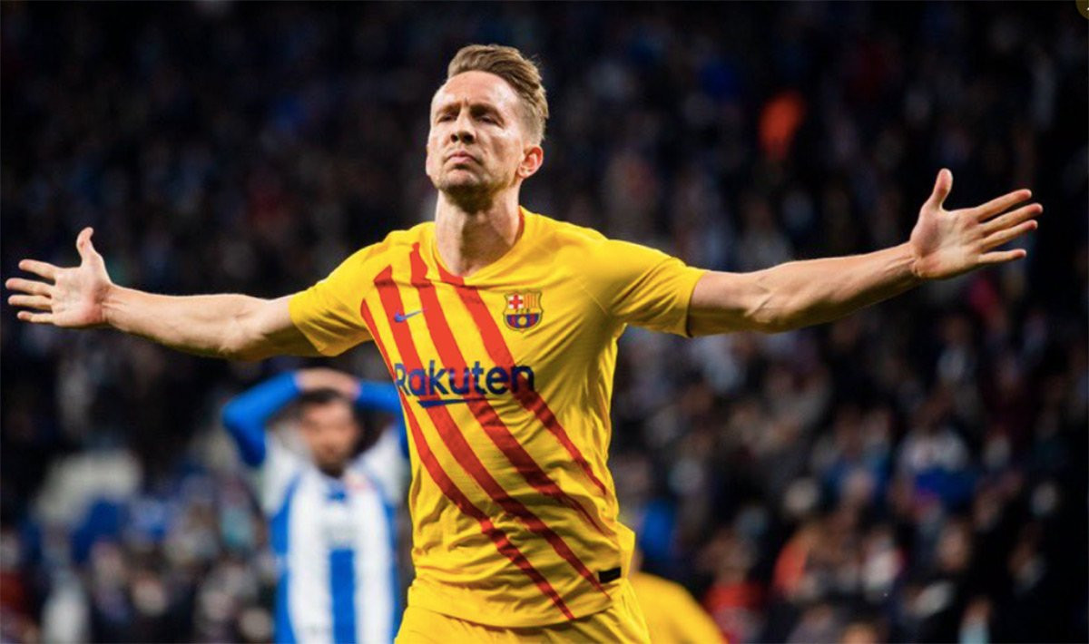 Luuk de Jong, celebrando el gol marcado contra el Espanyol / FCB