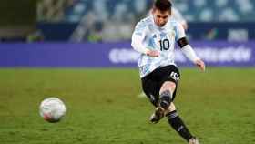 Messi durante el partido de Argentina con Bolivia / EFE