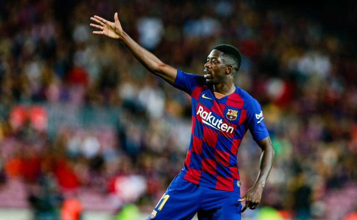 Ousmane Dembelé en un partido con el Barça / EFE