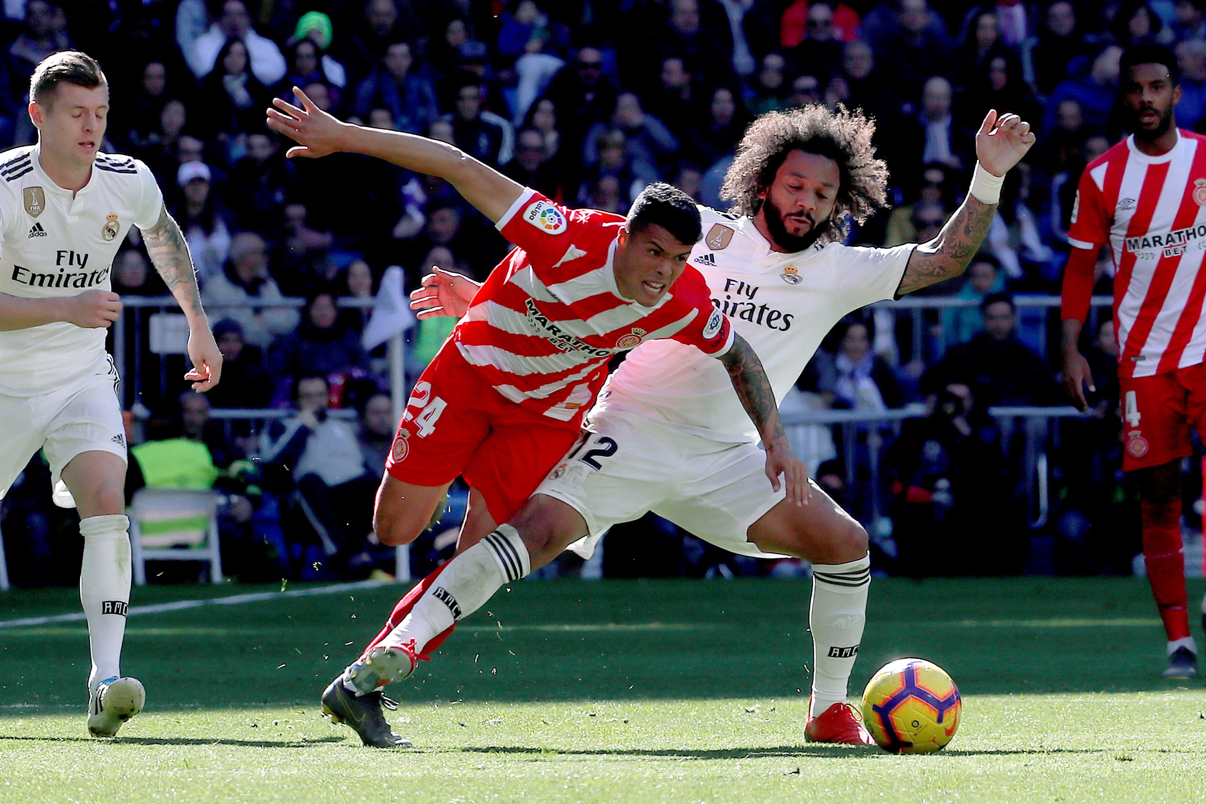 Una foto de Marcelo durante el partido ante el Girona / EFE