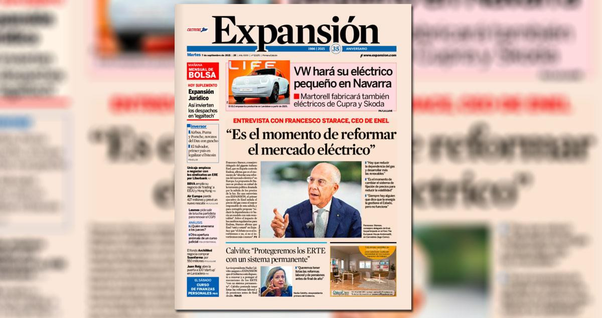 Portada del rotativo económico 'Expansión' / CG