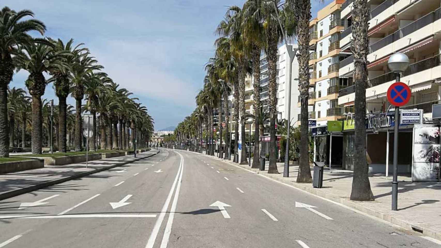 Una calle de Salou, vacía en Semana Santa / AYUNTAMIENTO DE SALOU