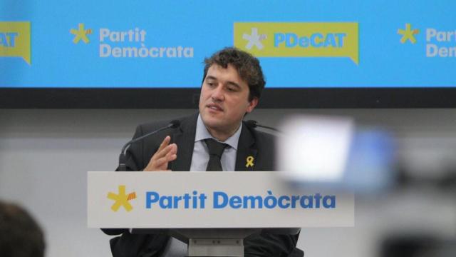 El presidente del PDeCAT, David Bonvehí, en una rueda de prensa / PDeCAT
