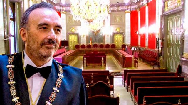 El juez Manuel Marchena y el salón de Plenos del Tribunal Supremo, donde se celebrará el juicio por el caso 'procés' / CG