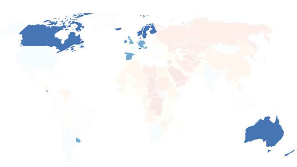 El mapa del mundo con los países que gozan de plena democracia, según la unidad de inteligencia de The Economist