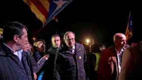 Quim Torra, en el acto ante la prisión de Lledoners antes de anunciar que retiraba el apoyo a Sánchez / EFE