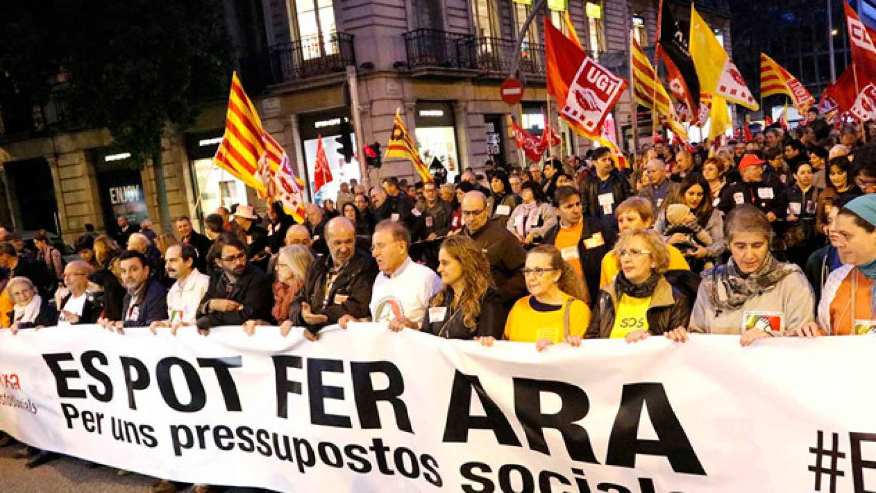 Imagen de la manifestación para exigir unos Presupuestos sociales / TWITTER