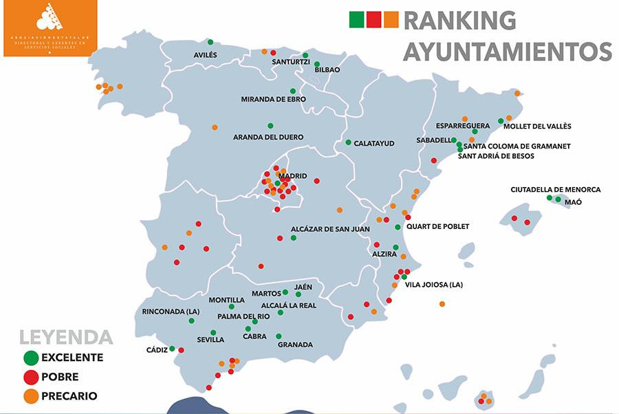 Ayuntamientos con excelencia en el gasto social según la Asociación Estatal de Directoras y Gerentes de Servicios Sociales / CG