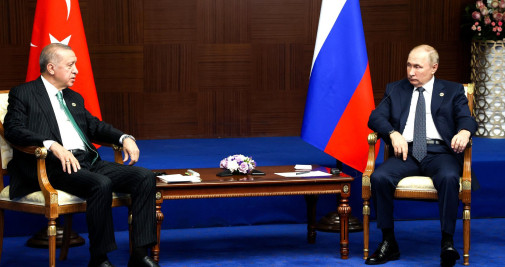 El presidente ruso, Vladimir Putin, se reúne con el presidente turco, Recep Tayyip Erdogan, en el marco de la Conferencia sobre Interacción y Medidas de Confianza en Asia (CICA) en Astana / EUROPA PRESS