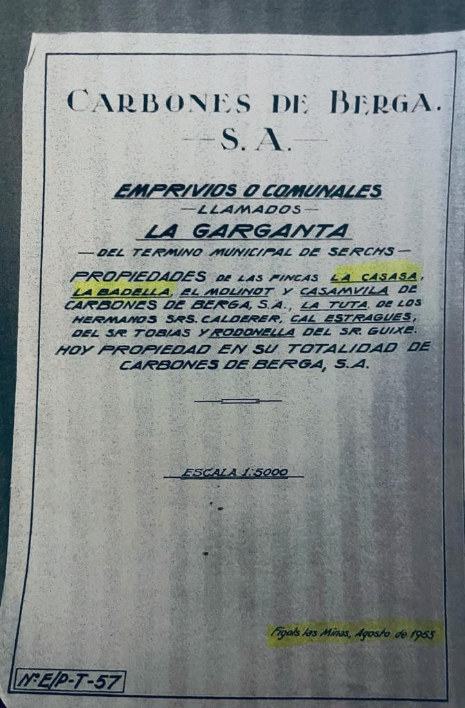 Documento original que cataloga como zonas comunales el terreno en que se asienta la central térmica de Cercs / CG