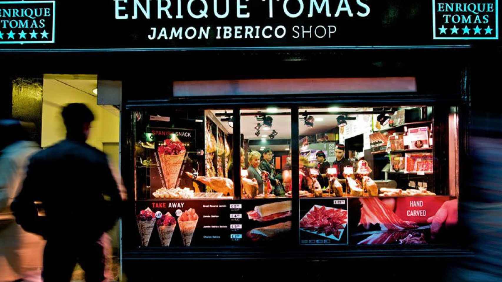 Una tienda de la firma española de jamones gourmet, Enrique Tomás