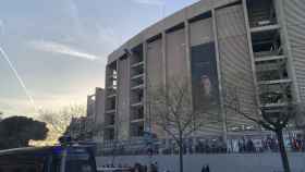 El Camp Nou, con una parte de la tercera grada derruida / CULEMANIA