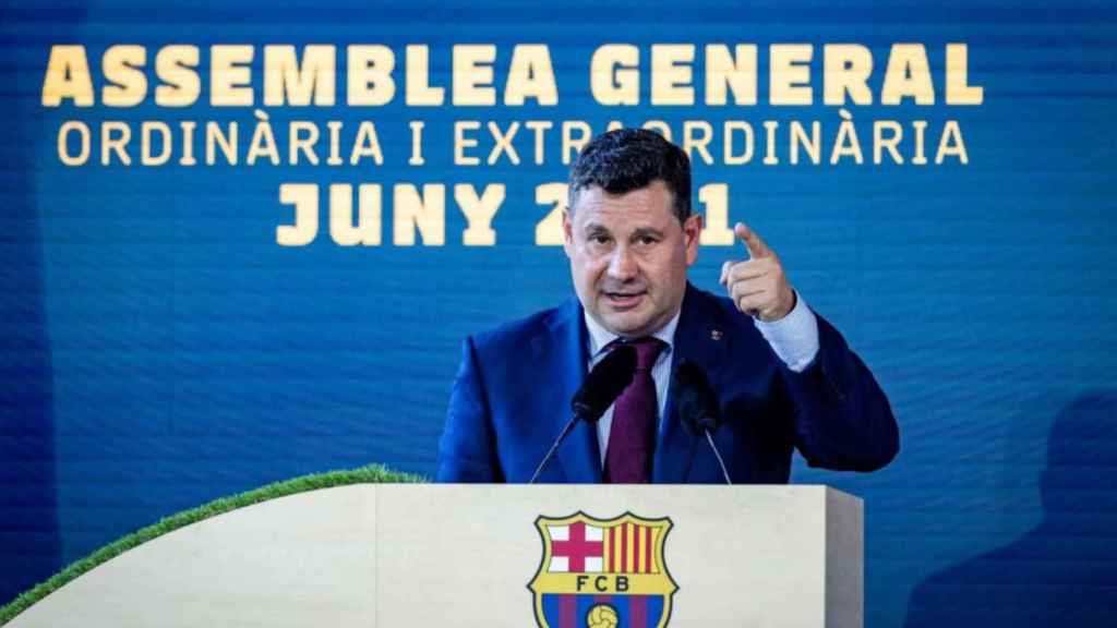 Eduard Romeu, vicepresidente del Barça de Laporta, durante la Asamblea de socios compromisarios del pasado verano / FC Barcelona