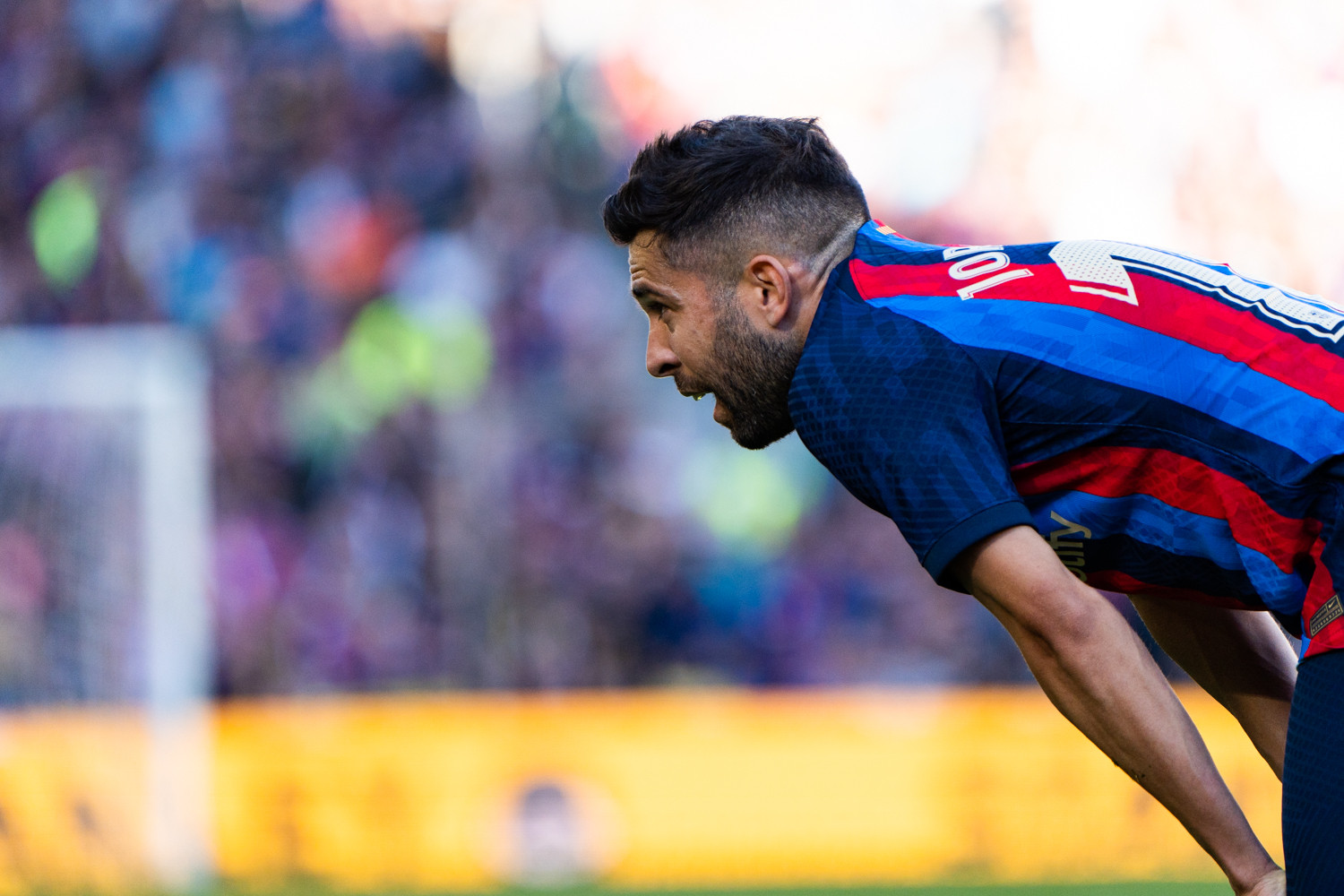 Jordi Alba, en el partido de Liga entre el Barça y el Espanyol / Luis Miguel Añón (Culemanía)