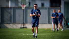 Xavi Hernández, dirigiendo un entrenamiento del Barça / FCB