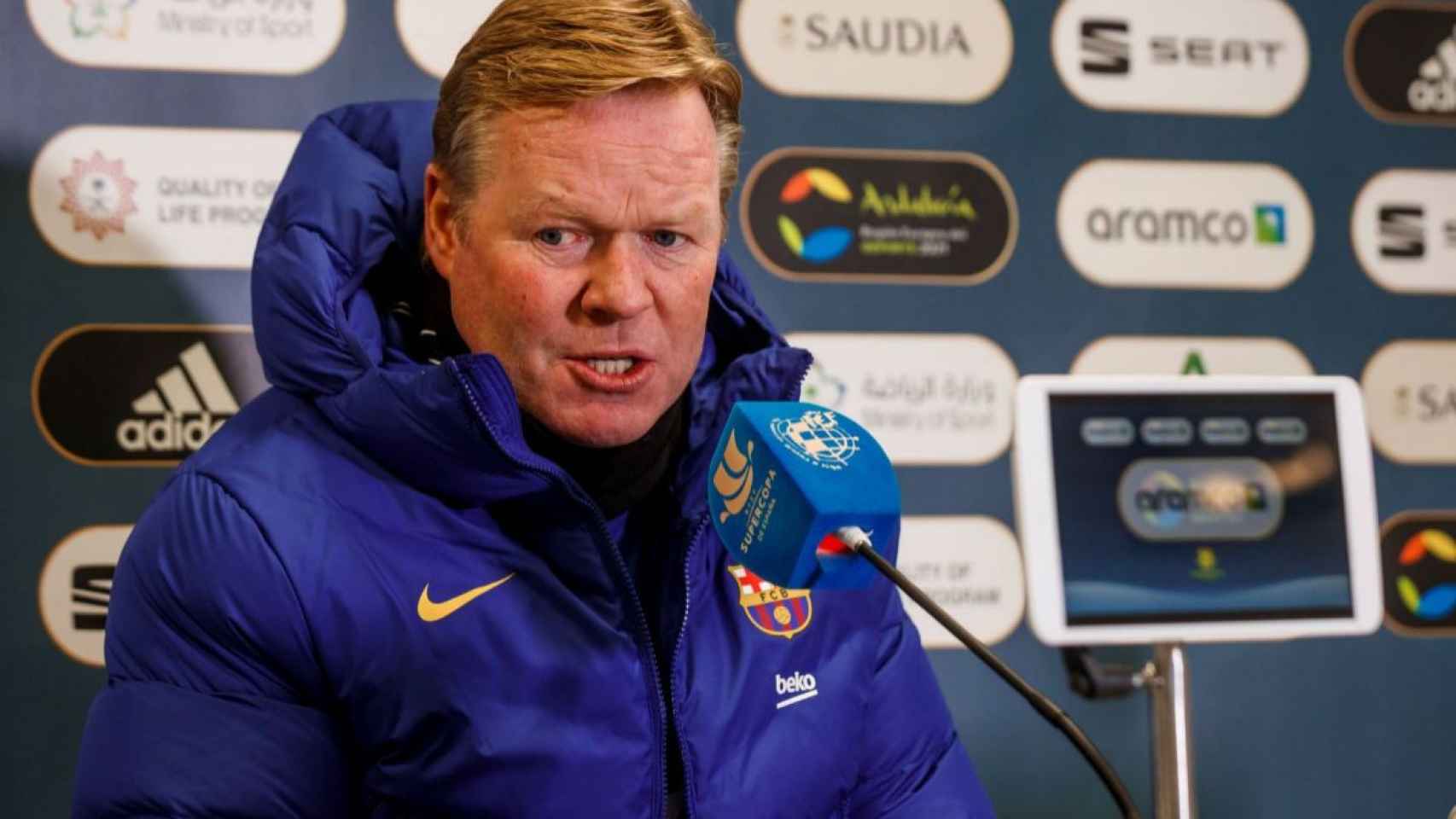 Koeman, en una rueda de prensa del Barça | EFE