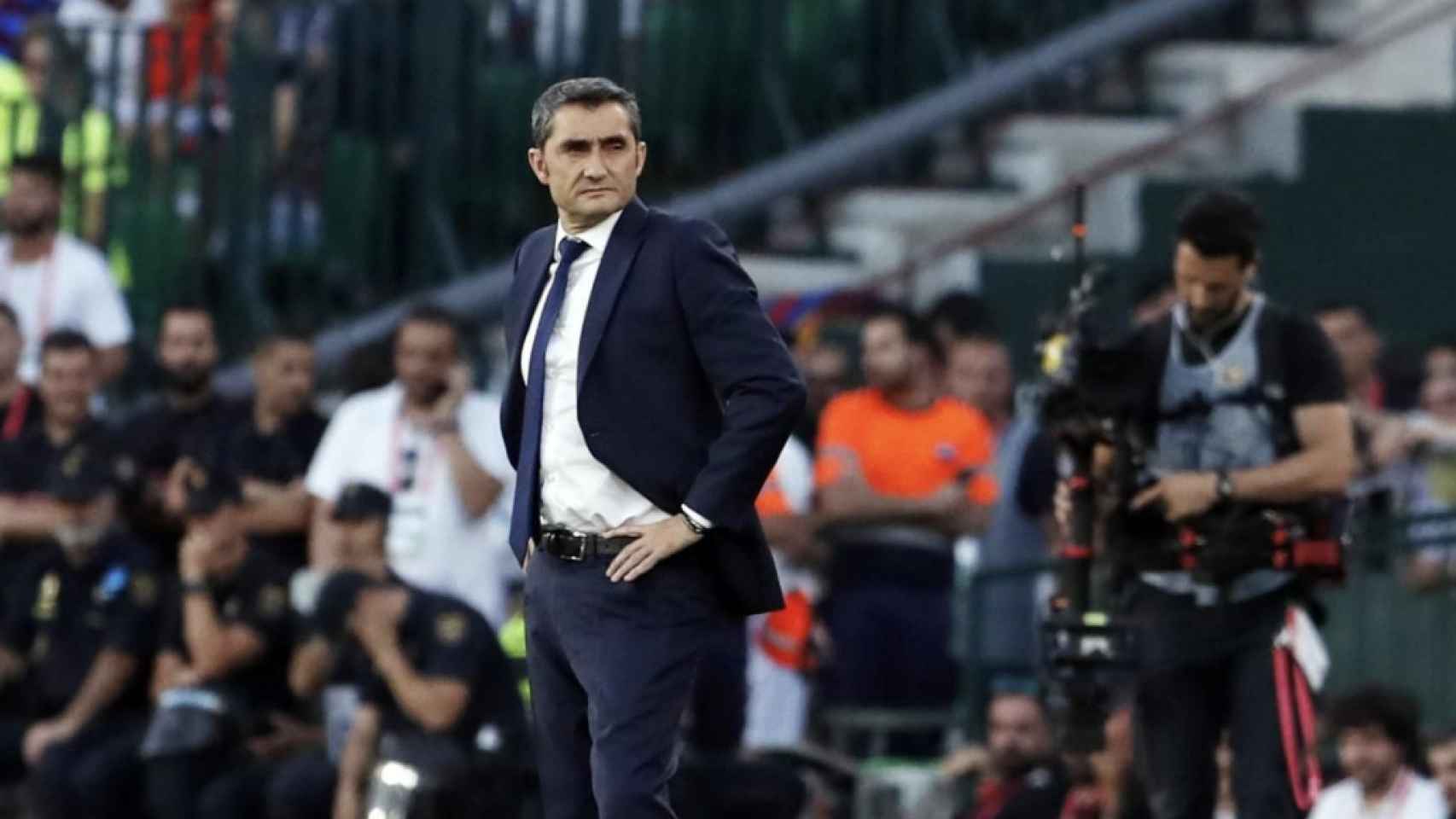 Una foto de Ernesto Valverde durante la final de Copa ante el Valencia / FCB