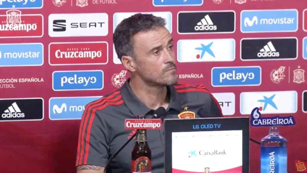 Una foto de Luis Enrique, seleccionador español, en la rueda de prensa tras conocer su primera convocatoria con nueva generación