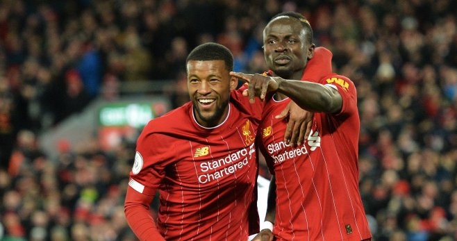 Wijnaldum celebrando el gol con Mané / EFE