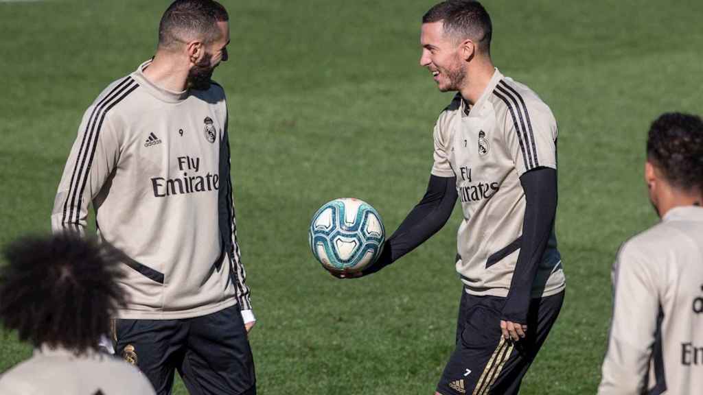 Eden Hazard en un entrenamiento del Real Madrid / EFE