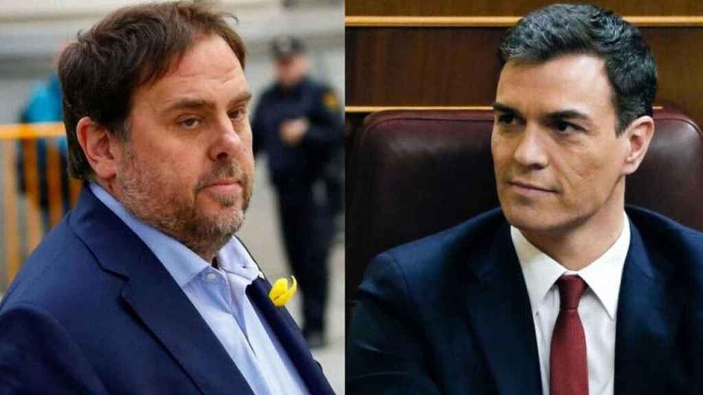 Oriol Junqueras y Pedro Sánchez, defensores de una mesa de diálogo que defiende ERC, pero critica JxCat / EE