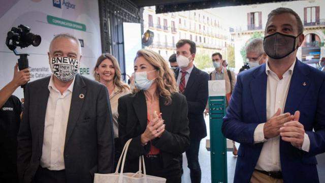 Pere Navarro, Raquel Sánchez y Jaume Collboni a su llegada a la clausura del BNEW / BNEW