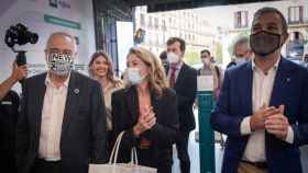 Pere Navarro, Raquel Sánchez y Jaume Collboni a su llegada a la clausura del BNEW / BNEW