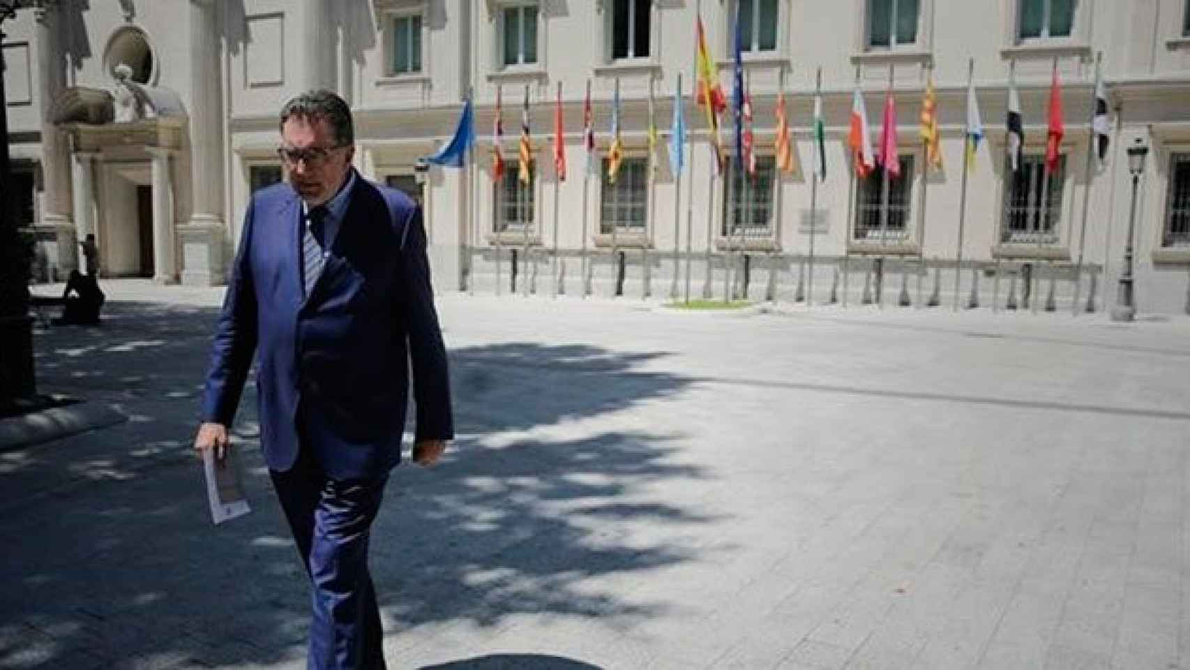 Josep Lluís Cleries, portavoz de CDC en el Senado, esta mañana.