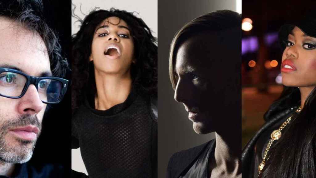 Sónar traerá a Barcelona, de izquierda a derecha, a James Rhodes, Santigold, Richie Hawtin y Lady Leshurr.