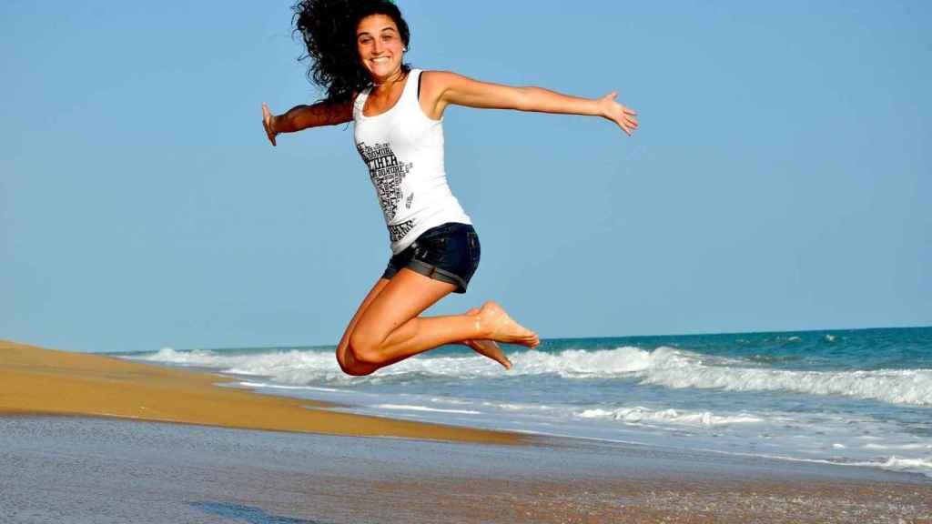 Una chica en la playa