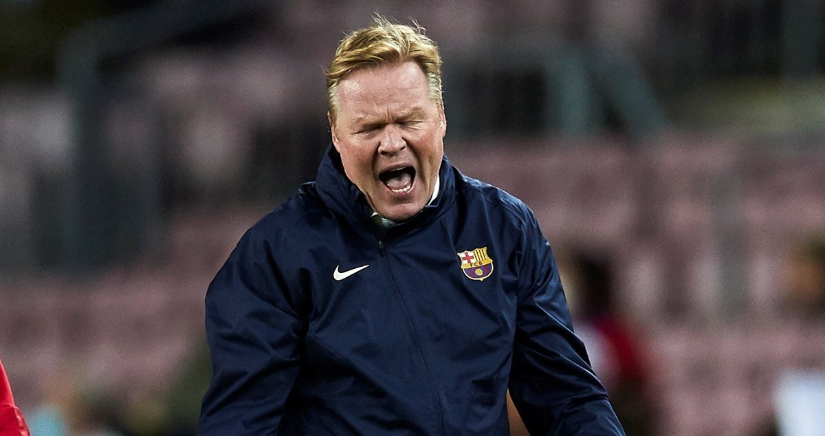 Ronald Koeman se lamenta durante el Barça-Granada / EFE