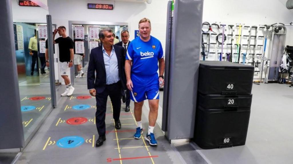 Joan Laporta y Ronald Koeman en las instalaciones del Barça