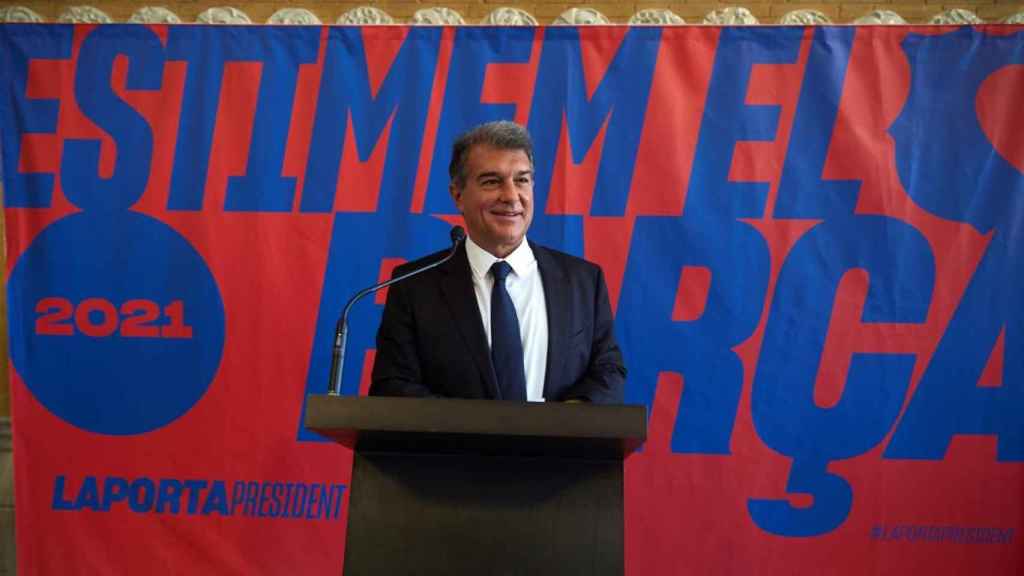 Joan Laporta en un acto de 'Estimem el Barça' / EFE