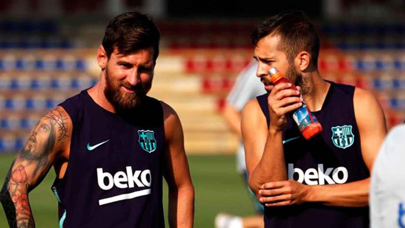 Leo Messi y Jordi Alba, líderes del vestuario en la rebaja salarial del Barça / FCB