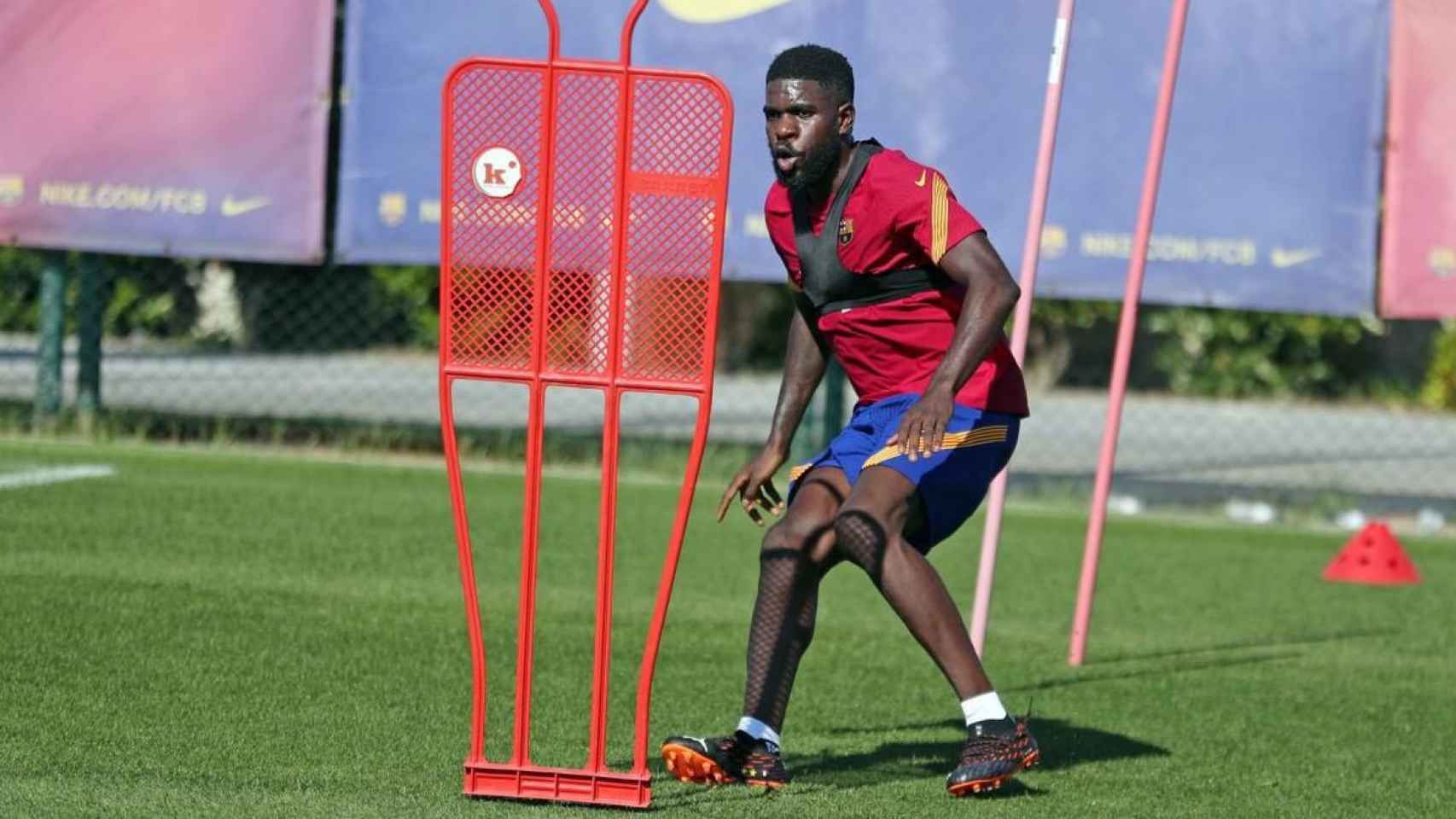 Umtiti, en un entrenamiento con el Barça | FCB