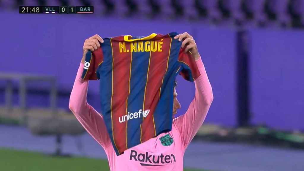 Lenglet dedicó su gol al Valladolid al lesionado Wagué / EFE