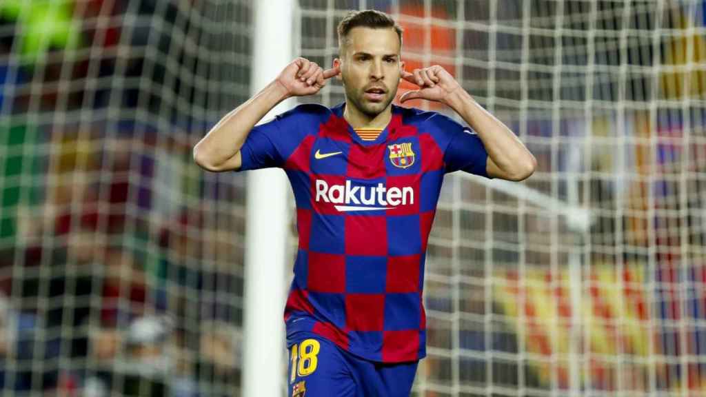 Jordi Alba celebrando un gol del Barça / EFE