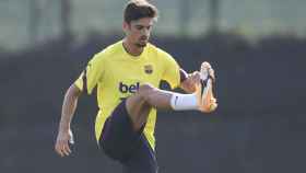 Trincao en su primer entrenamiento con el Barça / FCB